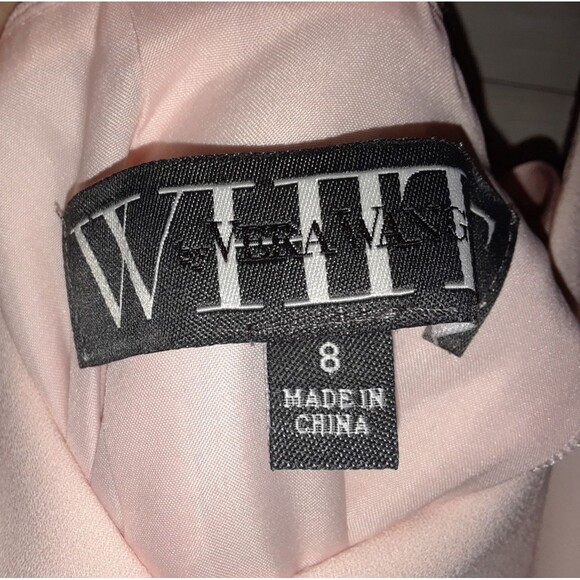 White by Vera Wang Women's Maxi Dress Size 8 Halter Front Slit Bow Details Pink - Picture 10 of 11